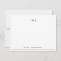 Lila Dubbelkant Elegant Par Monogram