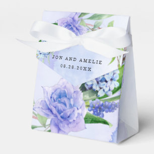Lila Dusty Blue Tulip Peony Bröllop Presentaskar