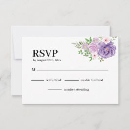 Lila Dusty Ro Blommigt Bröllop OSA Kort