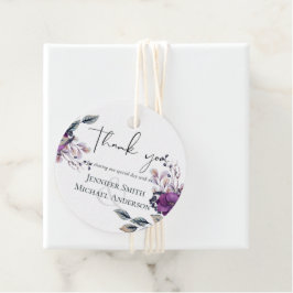 Lila dynasti Mörka blommor Budget Bröllopsdetalj Gåvor Etiketter