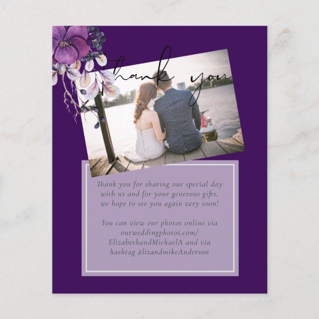 Lila Dynasty Mörk Blommigt budgetpost Bröllop (Framsida)