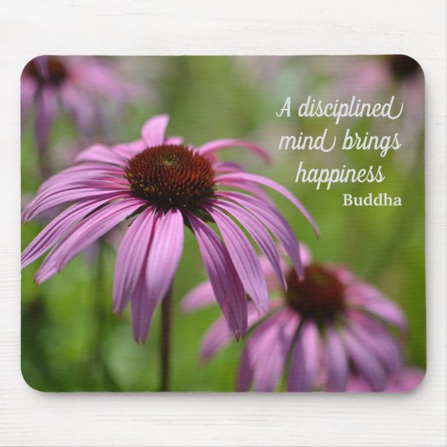 Lila Echinacea Cone Flowers Motivational Musmatta (Framsidan)