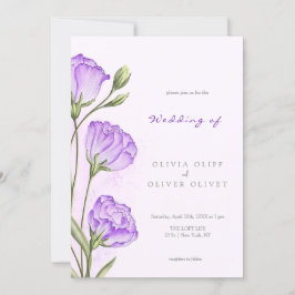 Lila ECustoms Bröllop Inbjudningar