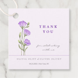 Lila ECustoms Bröllop Tack Gåvor Etiketter