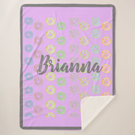 Lila eget namn Donut Sherpa Blanket