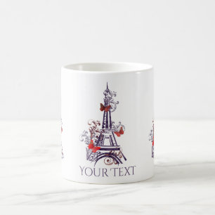 Lila Eiffel Torn Butterflies mugg