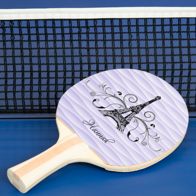 Lila Eiffel Torn Flourish Ping Pong Paddle Pingisracket (Insitu)