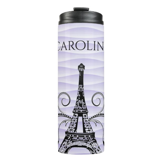 Lila Eiffel Torn Flourish Thermal Tumbler (Framsida)