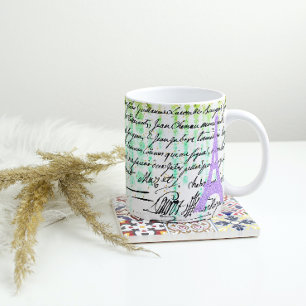 Lila Eiffel Torn Kaffemugg