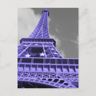 Lila Eiffel Torn Vykort