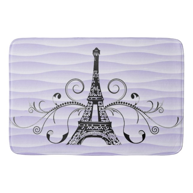 Lila Eiffel Towel Flourish Bath Mat Badrumsmatta (Framsidan)