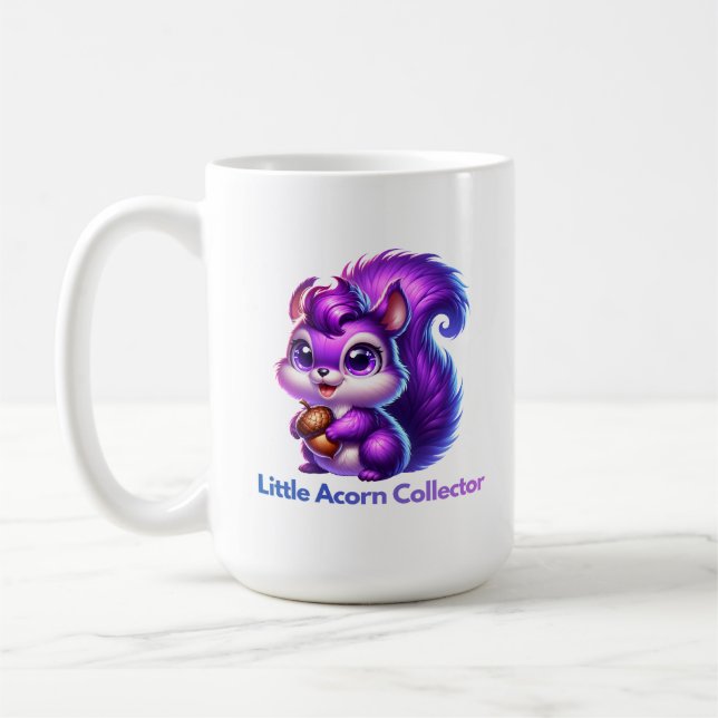 Lila ekorre med ekollon kaffemugg (Vänster)