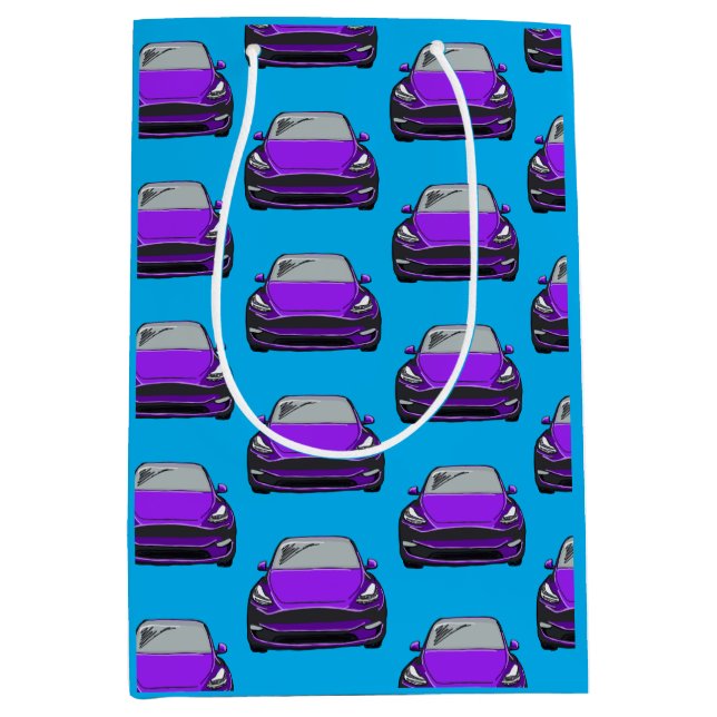 Lila Electric Fordon SUV Car Blue Background (Framsidan)