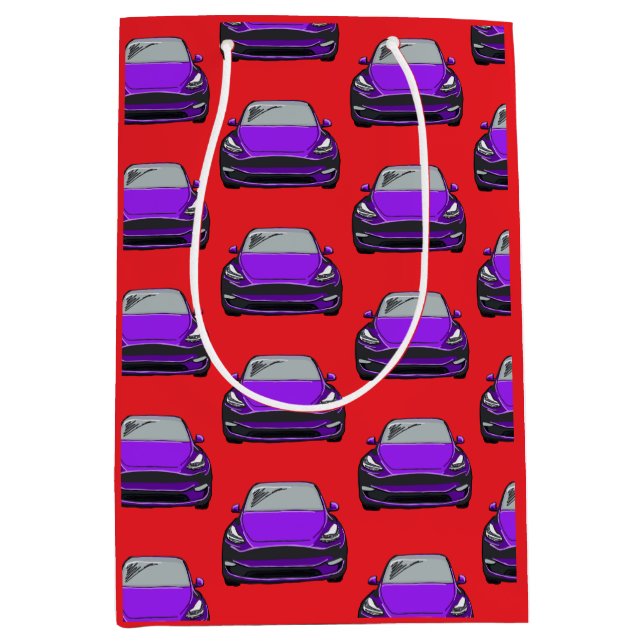 Lila Electric Fordon SUV Car Red Background (Framsidan)