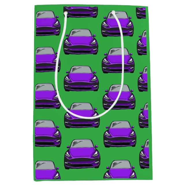 Lila Electric Fordon SUV Grönt Bakgrund för  (Framsidan)