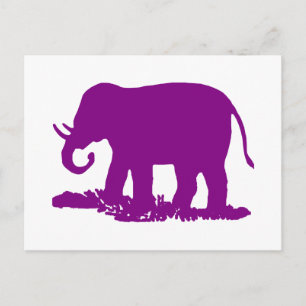 Lila Elefant Vykort