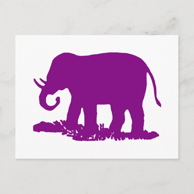 Lila Elefant Vykort (Framsida)