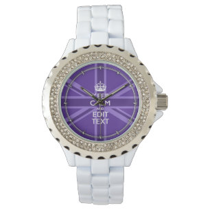 Lila Elegance Behålla Lugn din textunionsstöt Armbandsur