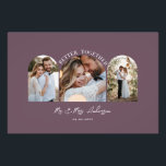 Lila elegant Arch-presentdekoder för flera foto-br Fototryck<br><div class="desc">Ett par multifoto-bröllop-meddelanden och en presenthemdekanter poster utskrift. Modern giglitig elegant,   lila.</div>