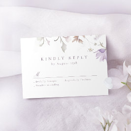 Lila Elegant Botanisk Blommig Boho Bröllop OSA Kort