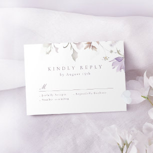 Lila Elegant Botanisk Blommig Boho Bröllop OSA Kort