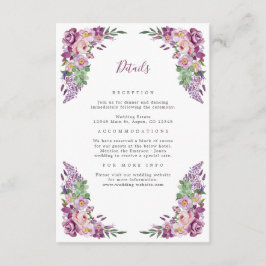 Lila Elegant bröllop Detail Tilläggskort