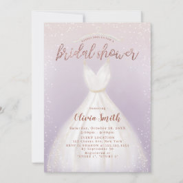 Lila Elegant bröllop Dress Möhippa Inbjudningar