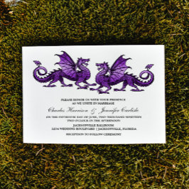 Lila Elegant Dragon Wedding bjudande in Inbjudningar