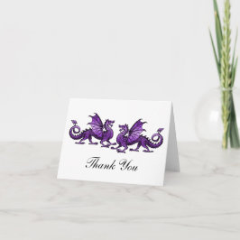 Lila Elegant Dragons Tack-kort Tack Kort
