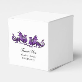 Lila Elegant Dragons Wedding Favor Boxes Presentaskar