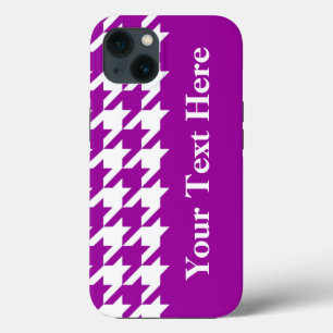 Lila Elegant Houndstooth med anpassningsbar text