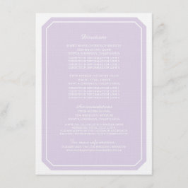 Lila elegant informationskort tilläggskort