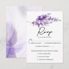 Lila Elegant Lavender Bröllop OSA Kort
