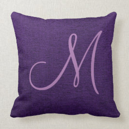 Lila Elegant Monogram-arbetsyta Kudde