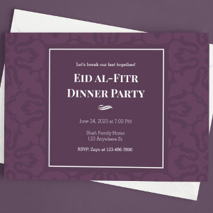 Lila Elegant Mönster Eid al-Fitr Inbjudningar