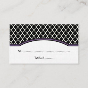 Lila Elegant Quatrefoil Place Card Placeringskort
