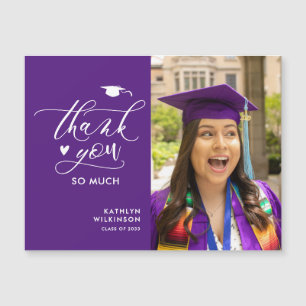 Lila Elegant Script Photo Studenten Tack