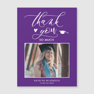 Lila Elegant Script Photo Studenten Tack