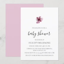 Lila Elegant Simple Girl Baby Shower