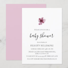 Lila Elegant Simple Girl Baby Shower Inbjudningar