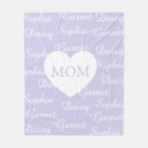 Lila Elegant Skript Familjenamn Monogram Hjärtat