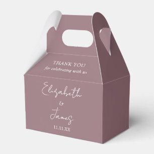 Lila elegant skrivstil Bröllop tack Presentaskar