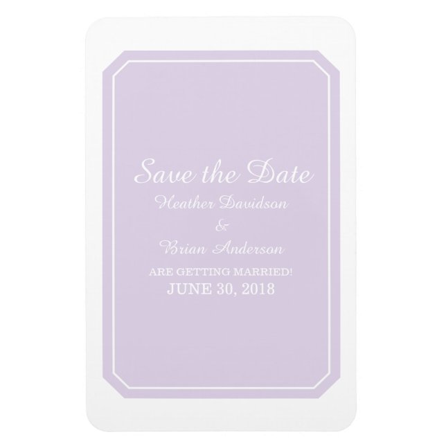 Lila Elegant Spara bara datum Magnet (Vertikal)