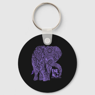 Lila Elephant Alzheimer Awareness Apparat and gi Nyckelring