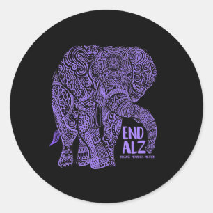 Lila Elephant Alzheimer Awareness Apparat and gi Runt Klistermärke
