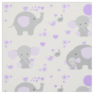 Lila Elephant Flicka Tyg