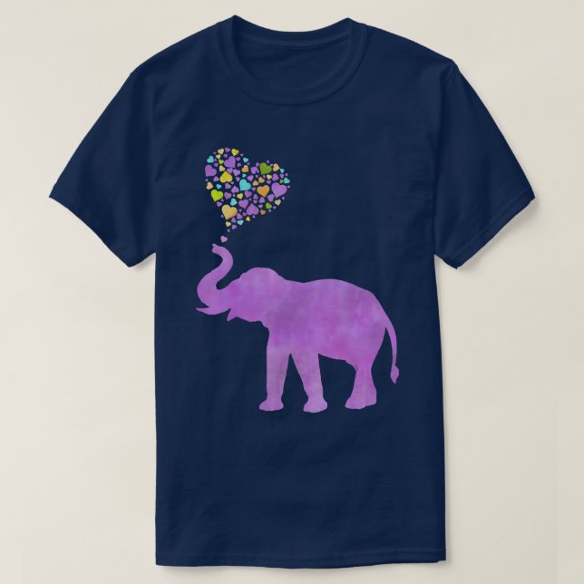 Lila Elephant Kärlek T Shirt (Design framsida)