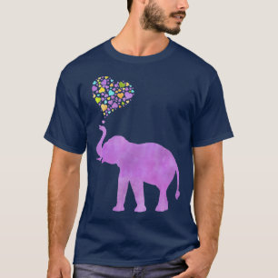 Lila Elephant Kärlek T Shirt