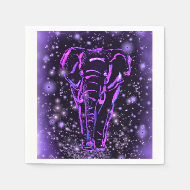 Lila Elephant Napkins Pappersservett (Framsidan)