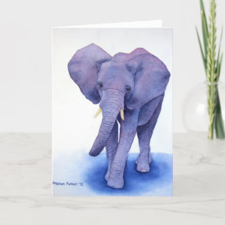 Lila Elephant Note Card Kort